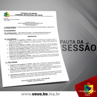Pauta da sessão de amanhã, 06